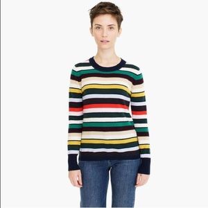 NWT J.CREW CASHMERE MULTICOLOR STRIPE